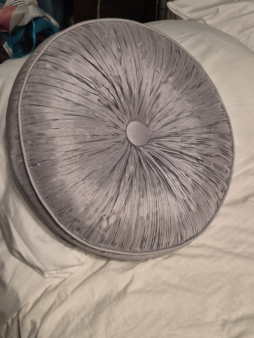 Source Unknown Round Pleated Accent Pillow - Light Gray
